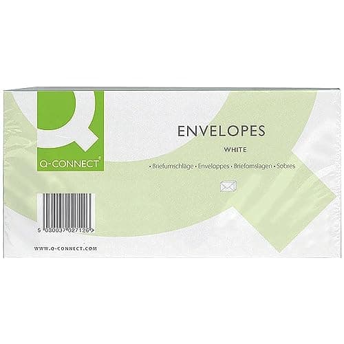 Image of Q-Connect DL Envelope 100 gsm Window Peel and Seal - White, Pack of 500