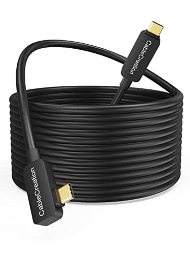 Image of CableCreation Compatible with Quest 2 Cable Fiber Optic 16 FT, USB 3.2 Gen2 USB C to USB C Cable 10Gbps High Speed Data Transfer for Oculus Quest 2, Virtual Reality Headsets Gaming PC,5M