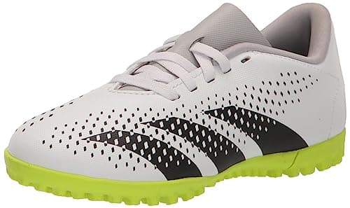 Image of adidas Accuracy.4 Unisex Kids' Predator Turf Trainers, Ftwr White Core Black Lucid Lemon, 11