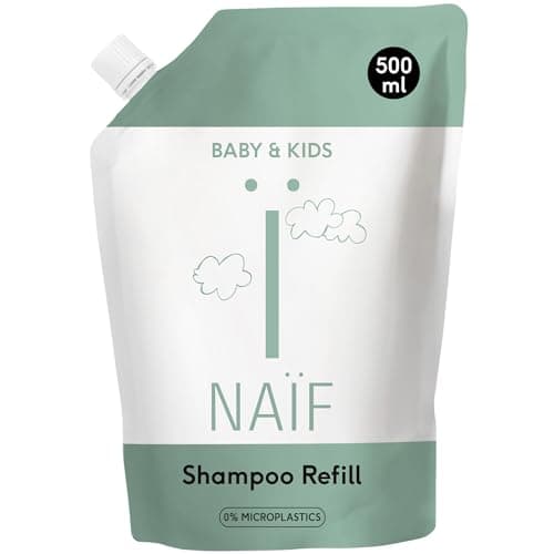 Image of Naïf Nourishing Shampoo - for Baby & Child - Refill Pack - No Microplastics, Mineral Oils and Parabens - 0% SLES - 500 ml
