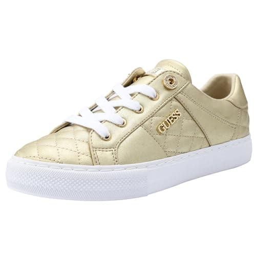Image of GUESS Women's Loven Sneaker, Gold, 3.5 UK