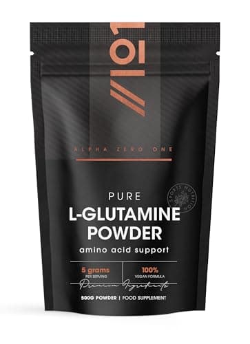 Image of L-Glutamine Powder 500g – Unflavoured – Vegan Fermented Amino Acid – 100% Pure – Resealable and Recyclable Pouch by Alpha01