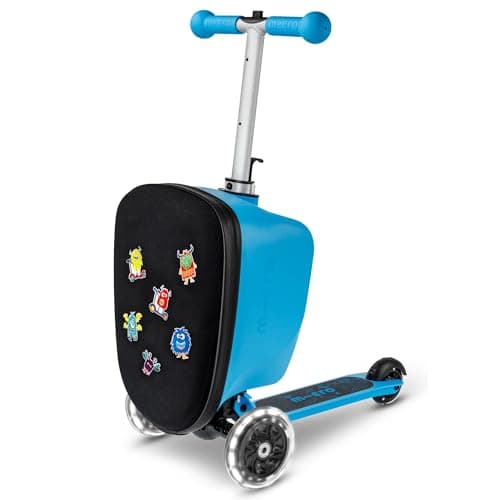 Image of Micro | Suitcase Scooter | Ride on Suitcase for Kids | Patch & Play | Toddler Flight Essential | Foldable & Lightweight | 2-6yrs | Blue