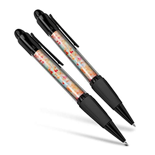 Image of Destination Vinyl Ltd Beautiful and comfortable Set of 2 Matching Pens - Beautiful Poppy Field Flowers Meadow #8865