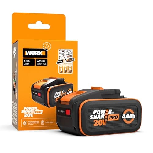Image of WORX WA3644 PowerShare Pro 20V 4.0Ah High-Capacity Battery with Battery Management System & Intelligent Power Control