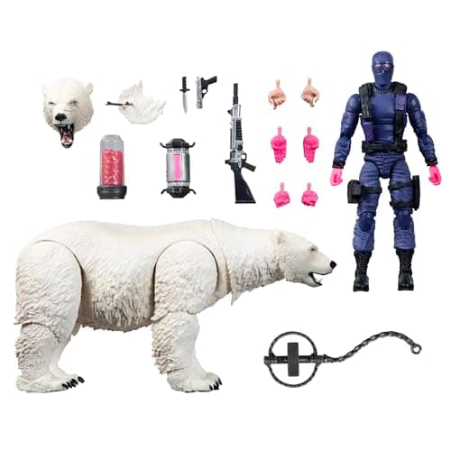 Image of G.I. Joe Classified Series #161, Snake Eyes & Polar Bear, 6-Inch Scale Action Figure and Bear with 15 Accessories Including M.A.S.S. Device Catalytic Element