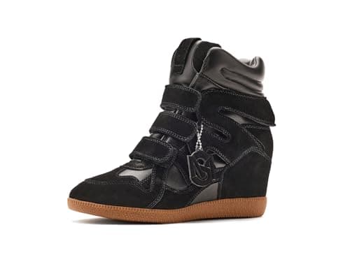 Image of Steve Madden Women's Mavis Sneaker, Black Suede, 6