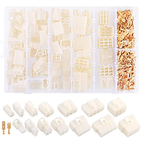 Image of Swpeet 400 Pcs 6.3mm Automotive Electrical Wire Connector Kit - 1, 2, 3, 4, 6, 8, 9 Pin (Assortment Kit)