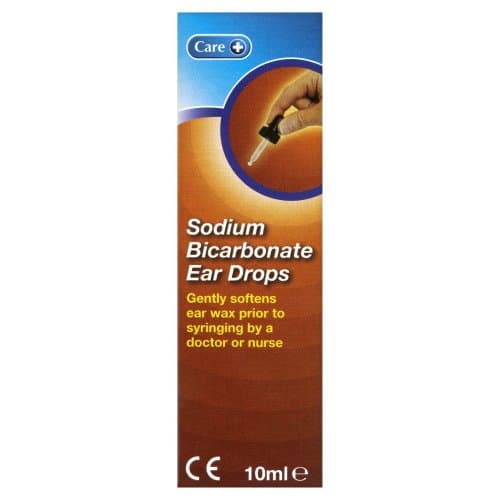 Image of Care Sodium Bicarbonate Ear Drops 10ml, Gently softens Ear Wax Prior to syringing by a Doctor or Nurse
