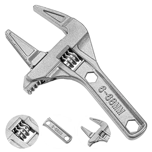 Image of Fuyamp Adjustable Wide Jaw Spanner Wrench, 6-68mm Opening, Alloy Ultra-Thin Shifting Tool for Bathroom Plumbing Basin and Washbasin