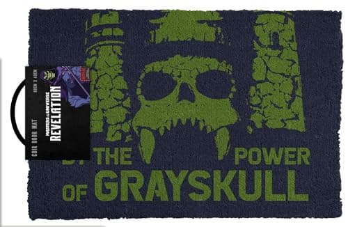 Image of Masters of The Universe Door Mat (Power of Grayskull Design) Coir Doormat, Outside and Inside Door Mat 40cm x 60cm - Official Merchandise, Green