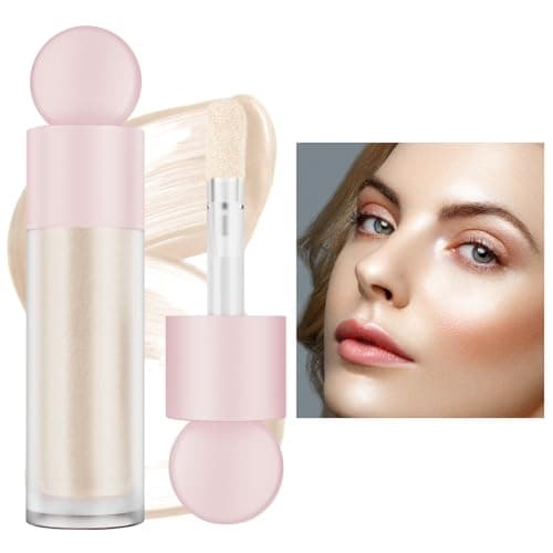 Image of Liquid Highlighter Natural Glow For Face & Body, Waterproof Moisturizing Highlighter Makeup For Long Lasting Shimmer, Contour Liquid Luminizer Easy to Use with Cushion Applicator (#1 Moonlight)