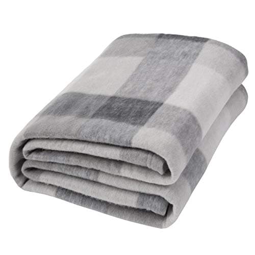 Image of Dreamscene Sofa Throw Blanket, Soft Cosy Warm Check Outdoor Throws for Garden Furniture Single Fleece Blanket for Bedroom Living Room Picnic, 120x150cm - Grey Tartan