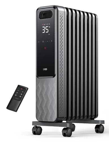 Image of Dreo 9 Fins Oil Filled Radiator, 2000W Silent Electric Heaters for Home, Free Standing, Overheat & Tip-Over Protection, Digital Thermostat, Child Lock, 24H Timer, Quiet