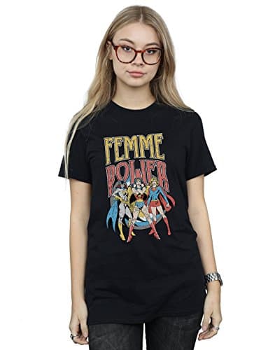 Image of DC Comics Women's Wonder Woman Femme Power Boyfriend Fit T-Shirt XX-Large Black