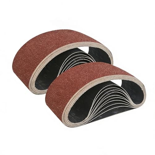 Image of GZKTY 25-Piece Sanding Belt 75 x 457 mm, 80/120/150/240/400 Grit, Assortment for Belt Sanders | Wood, Metal Grinding & Rust Removal