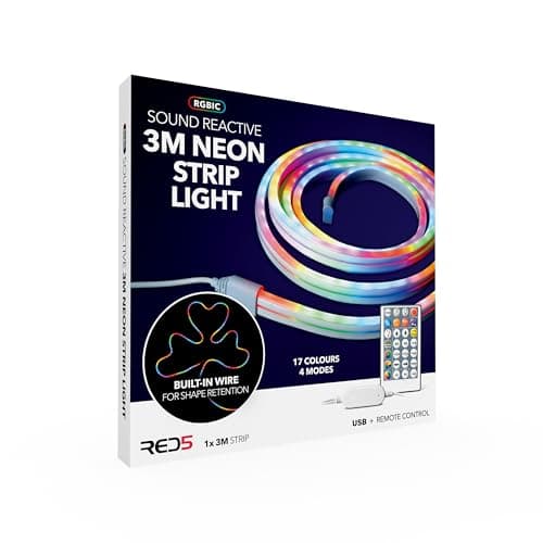 Image of RED5 Sound Reactive RGBIC Colour Changing LED 3M Strip Light & Remote Control