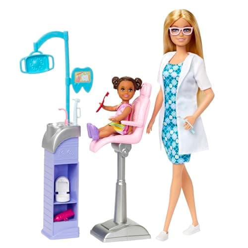 Image of Barbie Careers Dentist Doll and Playset with Accessories, Medical Doctor Set, Barbie Toys, HKT69