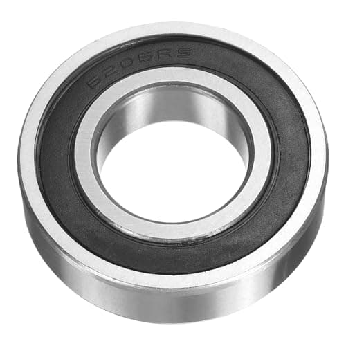Image of sourcing map 6206 2RS Deep Groove Ball Bearings, 62x30x16mm Chrome Steel Double Rubber Seal Bearing for Electric Motor, Home Appliances, Garden Machinery, (ABEC5)