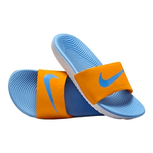 Image of Nike Boy's Kawa Slides für Ältere Kinder, Orange Peel University Blue White, 2.5 UK
