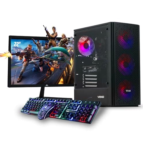 Image of Veno Scorp Gaming PC 22" Monitor Bundle Intel Core i7-3770 Processor RX 550 4GB Graphics Card - 16GB Ram - 512GB SSD - 550W PSU - Windows 10 Pro - WiFi - Titan 4