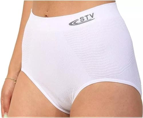 Image of ER Direct Ladies Slimming Pants STV Seamless Bum Tummy Control Shapewear Briefs Knickers Assorted Colours (3 Pack) (UK, Alpha, XL, Plus, Regular, White)