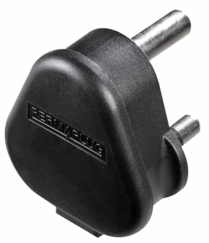 Image of MASTERPLUG - Heavy Duty Black 3 Pin, 15A Round UK Mains Power Socket Plug