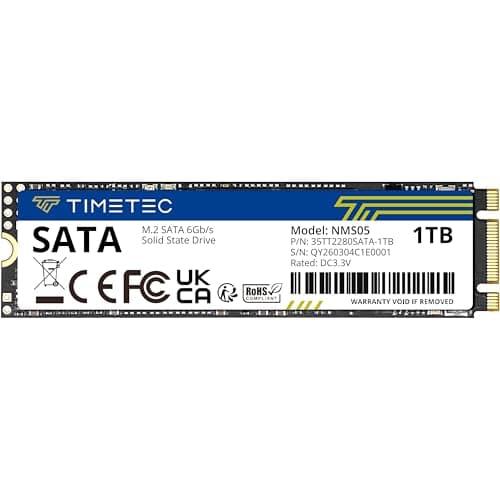Image of Timetec 1TB SSD 3D NAND SATA III 6Gb/s M.2 2280 NGFF 512TBW Read Speed Up to 550MB/s SLC Cache Performance Boost Internal Solid State Drive for PC Computer Laptop and Desktop