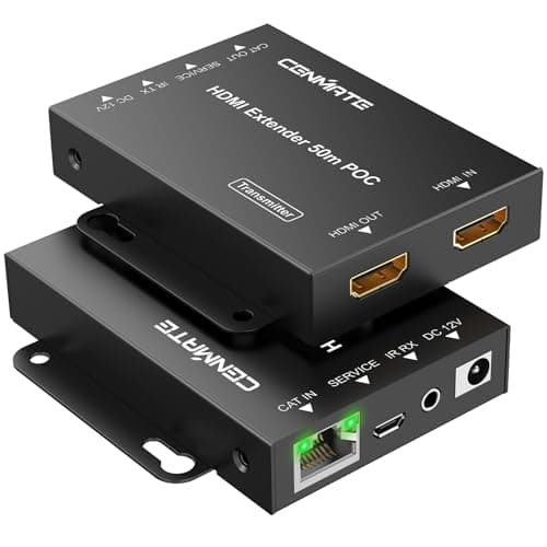 Image of CENMATE 4K@60Hz 4:4:4 HDMI Extender Over Single Cat5e/Cat6/Cat 7, Up to 230Ft (1080P), 164FT(4K), HDMI Over Ethernet, Supports Bidirectional IR, 3D, HDCP, EDID, POC