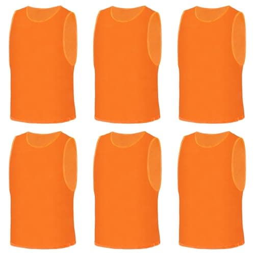 Image of AUYAO 6Pcs Kids Team Training Vest, Breathable Mesh Scrimmage Sleeveless Training Pinnies Training Bibs, Quick-Dry Multi-Sports Bibs Sports Practice Vests for Soccer Basketball Practice