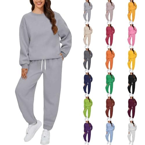 Image of HOOUDO womens tracksuit set Tracksuit Womens Full Set Long Sleeve Sweatshirts Sweatpants Loungewear Sets with Pockets Sweatshirt Pants Joggings Suits Sportwear Yoga Gym Workout Outfits Activewear