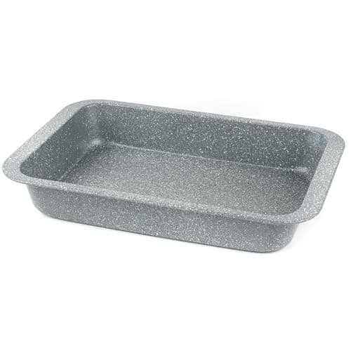 Image of Salter BW02774G Marblestone Roasting Tin – 36cm Non-Stick Roaster, Lightweight Carbon Steel, Easy Wipe Clean, High Side Rectangular Roasting Tray, Oven Safe to 220°C, PFOA Free, Deep Baking Pan