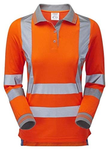 Image of PULSAR PR703 Rail Spec Ladies Long Sleeve Polo Shirt, Orange, #14