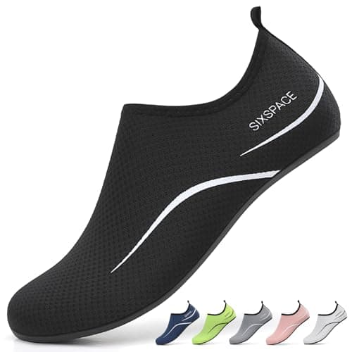 Image of Sixspace Barefoot Water Shoes Men Women Lightweight Ladies Aqua Aerobics Shoes for Swim Running Surfing Driving Diving Kayaking Beach Yoga, 487 Black, 9 UK