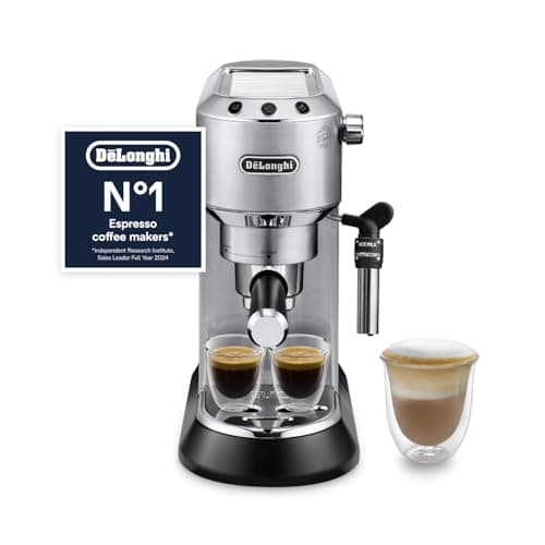Image of De'Longhi Dedica Style, Traditional Pump Espresso Machine, Coffee and Cappuccino Maker, EC685M, Silver
