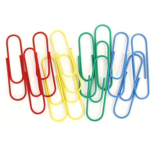 Image of 500 x Coloured Paper Clips Large Plain Each Box of 100