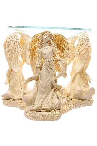 Image of Puckator Cream Angel Figurine Oil Burner and Wax Burner - Living Room Accessories - Wax Liquidizer - Oil Burners For Essential Oils - Wax Burners - Wax Melt Holder - Room Fragrance - Scents Melter