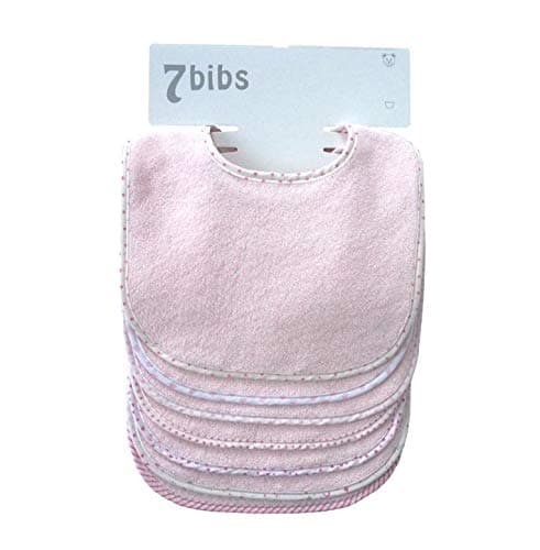 Image of Baby's Double Layer of Cotton Soft Absorbent Drooling Bibs (7 Pieces) (pink-waterproof)