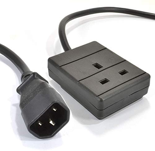 Image of Pro Elec PEL01256 IEC C14 Plug To 13A UK Socket Power Lead, Black, 3m
