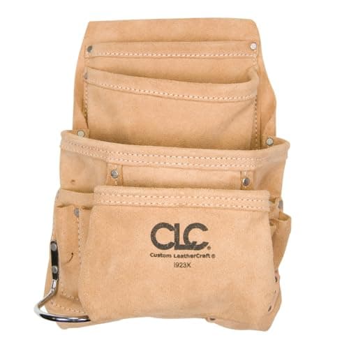 Image of Custom Leathercraft CLC I923X Suede Carpenter's Nail and Tool Bag, 10 Pocket