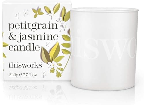 Image of This Works Petitgrain and Jasmine Candle, 220 g - Luxury Candle Enriched with Essential Oils - Hand Poured Scented Candle with a 40hr Burn Time for an Opulent Aromatherapy Experience
