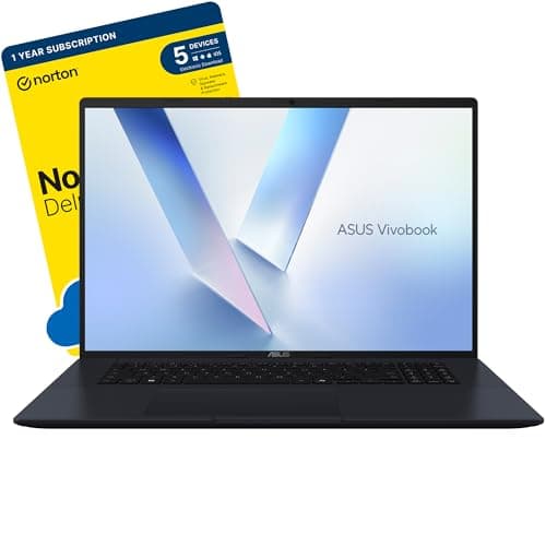 Image of ASUS Vivobook 18 M1807 18.4-inch AI Business Laptop (AMD Ryzen 7 260,16GB DDR5 RAM, 1TB SSD, Wi-Fi 6, Backlit Keyboard, Windows 11 Home) includes Free Norton 360 Deluxe Anti Virus