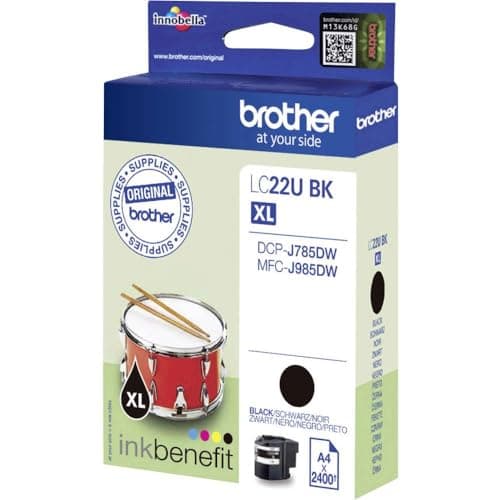 Image of Brother LC22UBK Ink Toner Cartridge for MFCJ985DW - Black