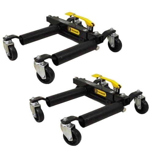 Image of 2pcs Hydraulic Wheel Dolly RocwooD Heavy Duty Vehicle Positioning Car 1500LB/680KG Heavy Duty Steel 38KG Car Garage Workshop Dealership Skate Dollies