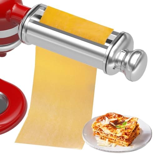 Image of Pasta Roller for All KitchenAid Stand Mixer, Electric Dough Roller with 8 Different Thickness Adjustments, Stainless Steel Pasta Paker Attachment Kitchen Aid Accessories and Attachments