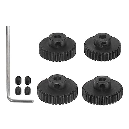 Image of sourcing map 48P Hardened Pinion Motor Gear Set 4pcs 32T 33T 34T 35T Fit 1/8 Inch RC Motor Shaft 48 Pitch Gears for RC Car, with Hex Key