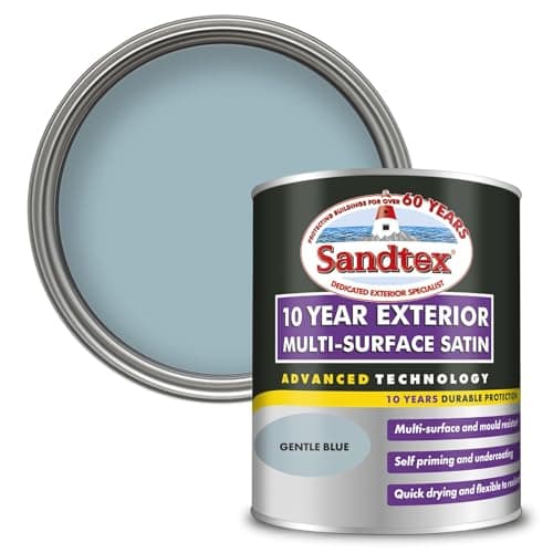 Image of Sandtex 10 Year Multi Surface Satin Paint 750ml Gentle Blue