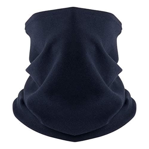 Image of HEGCOIIE Neck Warmer Snood for Men & Women,Winter Neck Gaiter Fleece Bandana Face Covering Mask Windproof Neck Scarf Neckwear for Outdoor Sports Motorcycle Skiing Running Cycling (Navy Blue)