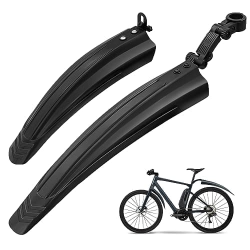 Image of Ledeak Bike Mudguard Set, Portable Adjustable Road Mountain Bicycle Cycling Tires Front and Rear Mud Guard Fenders for MTB (Black)