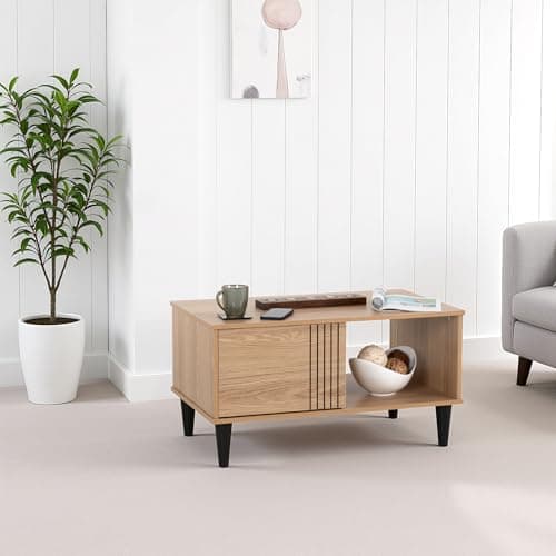 Image of Seconique Tessa 1 Door Coffee Table in Natural Oak Effect